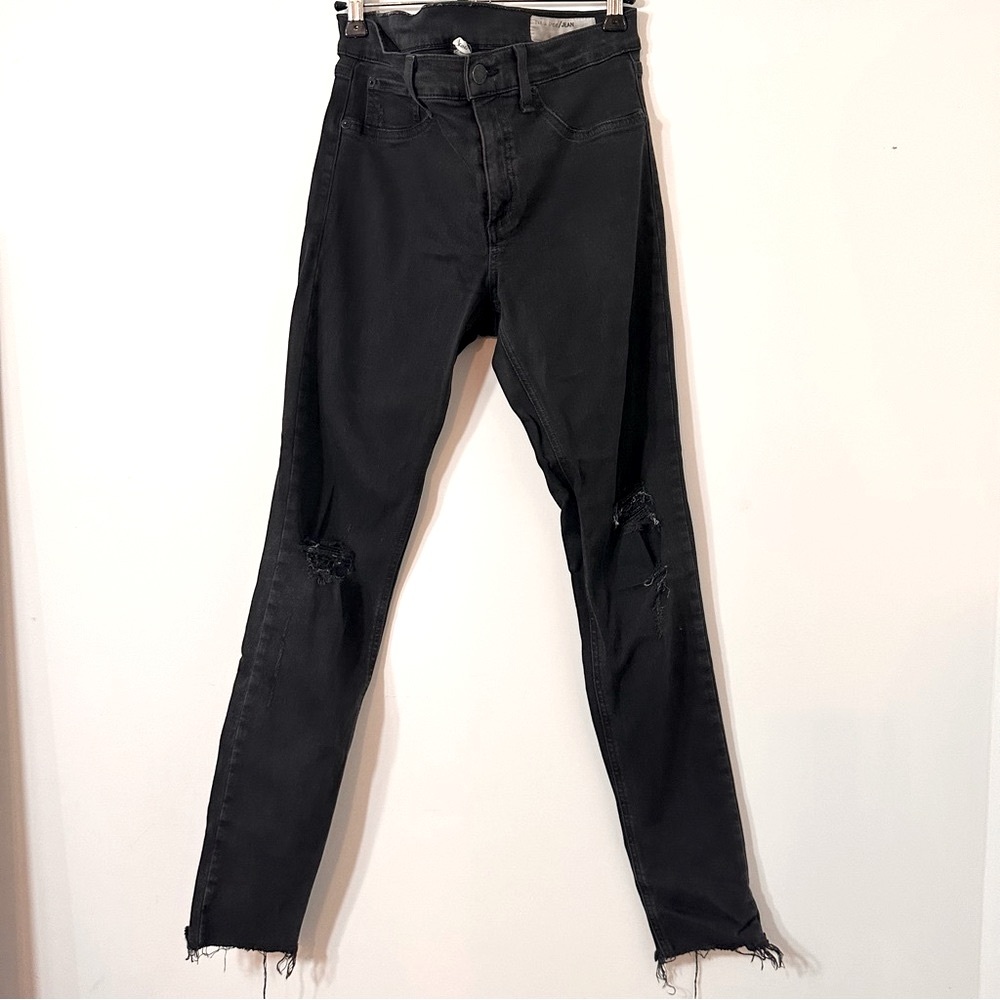 Rag & Bone Black Skinny Distressed Jeans